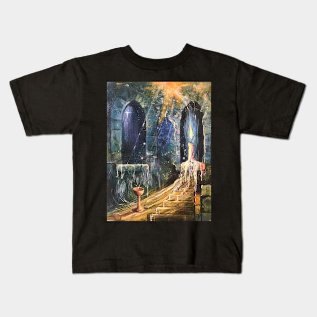 Temple of the Holy Grail Kids T-Shirt by artdesrapides